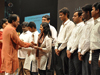 Sriram Parasuram felicitating the singers