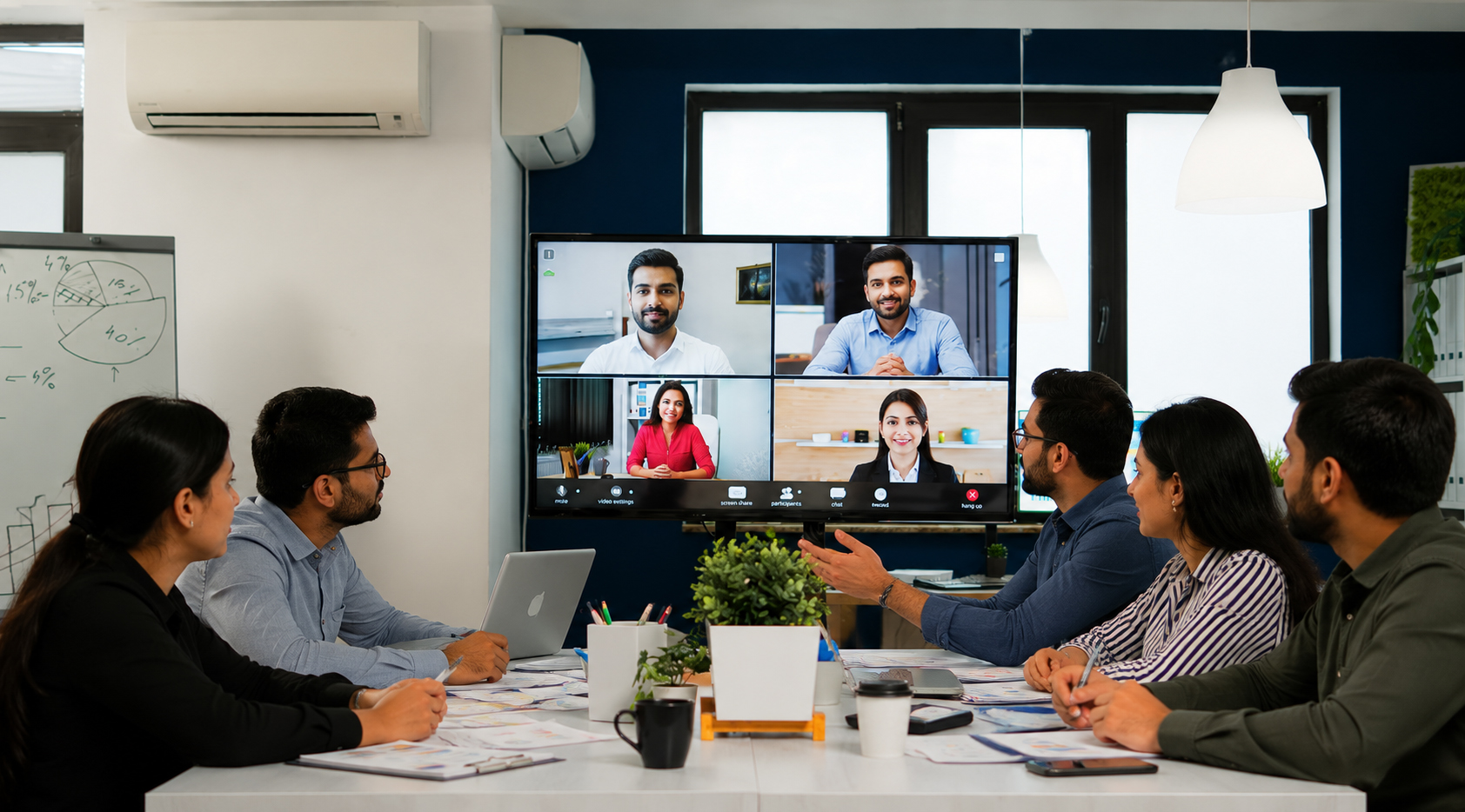 International video conference in progress